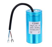 QUARKZMAN Condensateur CD60, 450V 100uf Condensateur de Démarrage Moteur CD60 avec 2 Bornes à Fourche pour le Démarrage de Moteurs Électriques et de Compresseurs d'Air