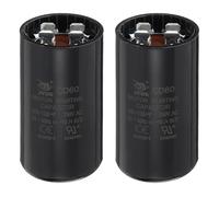 QUARKZMAN Condensateur CD60 88-108 uf/Mfd, 250 VAC Condensateur de Démarrage CD60 pour Moteur de Ventilateur Électrique et Pompe de Puits (Noir, Lot de 2)