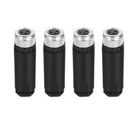 QUARKZMAN Connecteur Aviation Femelle M8 3 Broches, 4 Pcs Panneau De Prise Connecteurs Aviation Etanche IP67 Industriel Circulaire Droit Avec Clé Pour Instruments Réseaux