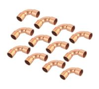 QUARKZMAN Connecteur de Raccord de Tuyau en Cuivre, Coude à 90 Degrés de 0,31 Pouces, à Tour Court, avec Connexion Soudée à la Sueur pour la Plomberie, 22x22mm, 6 Pièces