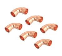 QUARKZMAN Connecteur de Raccord de Tuyau en Cuivre, Coude à 90 Degrés de 0,37 Pouces, à Tour Court, avec Connexion Soudée à la Sueur pour la Plomberie, 22x22mm, 6 Pièces