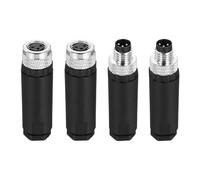 QUARKZMAN Connecteur M8 Aviation 3 Broches Male Femelle, 4 Pcs Connecteur Circulaire Etanche IP67 Pour Reseaux Instruments Ordinateur(Avec 4 Clés)