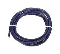 QUARKZMAN Cordon de Cuir Tressé, 5mm Cordon de Collier Rond en Cuir Synthétique Tressé Cordon de Bolo 2 Verges pour Fabrication de Bijoux Artisanat de Colliers Tressage, Bleu Foncé, 2M
