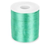 QUARKZMAN Cordon en Nylon Satiné pour Macramé, 2mm X 55 Yards, Fil Tressé, Lisse, pour Perles, Nouage Chinois, pour Fabrication de Bracelets, Colliers, Bijoux, DIY, Vert Pâle