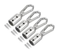 QUARKZMAN Cordon Fin Capuchon, 4pcs 8mm/0.32" Fin Capuchon Baril Perles Terminators Cordon avec Vis Trouver pour Gland Bijoux Fabrication Sac Sangle DIY, Argent