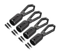 QUARKZMAN Cordon Fin Capuchon, 4pcs 8mm/0.32" Fin Capuchon Baril Perles Terminators Cordon avec Vis Trouver pour Gland Bijoux Fabrication Sac Sangle DIY, Noir