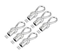 QUARKZMAN Cordon Fin Capuchon, 6pcs 12mm/0.47" Fin Capuchon Baril Perles Terminators Cordon avec Vis Trouver pour Gland Bijoux Fabrication Sac Sangle DIY, Argent