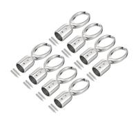 QUARKZMAN Cordon Fin Capuchon, 8pcs 15mm/0.6" Fin Capuchon Baril Perles Terminators Cordon avec Vis Trouver pour Gland Bijoux Fabrication Sac Sangle DIY, Argent