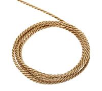 QUARKZMAN Cordon Torsadé en Polyester 5m, 1mm Diamètre Cordon Décoratif pour Rideaux, Sacs Cadeaux, Poignées en Corde, Décoration D'Intérieur, Tapisserie D'Ameublement, Costume, Or Foncé