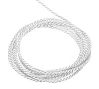 QUARKZMAN Cordon Torsadé en Polyester 5m, 1mm Diamètre Cordon Décoratif pour Rideaux, Sacs Cadeaux, Poignées en Corde, Décoration D'Intérieur, Tapisserie D'Ameublement, Costume, Blanc