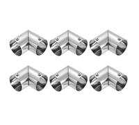 QUARKZMAN Coude À 90 Degrés 2 Voies, Adapté Pour Tubes OD 32mm, Raccord Structurel En Acier Inoxydable, Attache Pour Clôture À Chaînes, Pour Barrière Main Courante DIY, Longueur 54mm 6 Pcs