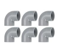 QUARKZMAN Coude à 90 degrés de 2,5 cm, 6 raccords de tuyaux en PVC, coude à angle droit à 2 voies, adaptateur de sortie latérale, connecteurs de raccord en PVC, gris