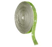 QUARKZMAN Cristal Strass Ruban Rouleau,5 Rangées de 4 Yard Auto-Adhésif Cristal Bandes, Strass Autocollants pour Arts Artisanat Mariage Anniversaires Décoration Clair Vert