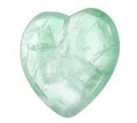 QUARKZMAN Cristaux Pierre De Guérison Coeur En Fluorite Verte Naturelle Pouce Amour Énergie Positive Feng Shui Paume Anxiété Gemme 1.2" Pour Équilibre