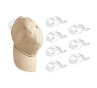 QUARKZMAN Crochet à Chapeau, 8 Pcs Organisateur de Casquettes Autocollant, Support de Casquette À Visser, Support de Chapeau pour Casquettes de Baseball, Écharpes, Transparent