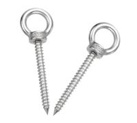 QUARKZMAN Crochets À Oeil M6x60mm 3.5x1.1x1.1 Pouces 304 Acier Inoxydable Crochets Pour Hamac Pour Screw Eyes suspendu Balançoire, Yoga Hammock Stand, Pack De 2