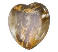 QUARKZMAN Crystals Heart Healing Stones Brown Amber Thumb Natural Love Positive Energy FENG Shui Palm Worry Gemstone 1.2" Pour Balancing Meditation Anxiety Stress Relief Powerful