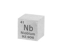 QUARKZMAN Cube De Niobium, 0.5 Inch Cube En Métal À Haute Densité Cube En Métal Pour Collection D'Éléments Chimiques Application Éducative Et Expérimentale Scientifique, Argent