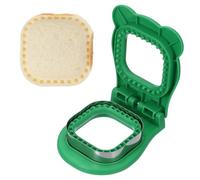 QUARKZMAN Cutter Pour Sandwich Sans Crust, Forme Carrée Uncrustable Sandwich Maker Sealer Press Bread Cookie Cutter And Sealer Pour DIY Breakfast Lunch Afternoon Tea (Green)