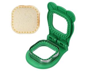 QUARKZMAN Cutter Pour Sandwich Sans Crust, Forme Carrée Uncrustable Sandwich Maker Sealer Press Bread Cookie Cutter And Sealer Pour DIY Breakfast Lunch Afternoon Tea (Green)