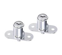 QUARKZMAN Cylindre Armoire Serrure x 2 Pièces 3/4" Cylindre Diamètre Pousser Plongeur Tiroir Porte Serrure Clé S'entrouvrant avec 4 Clés Cylindre Longueur 23mm