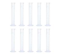 QUARKZMAN Cylindre Gradué en Plastique, Cylindre de Mesure de 250 ml, Éprouvettes à Tubes à Double Marquage Métrique, Base Hexagonale Transparente pour Laboratoire Domestique 10 Pièces