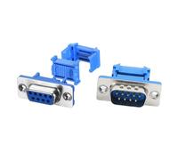 QUARKZMAN D-SUB DB9 9 Broche Mâle IDC Type Sertissage Adaptateur Connecteur et 9 Broches 2 Rangées Femelle Prise IDC Sertissage Port Terminal pour Plat Ruban Câble Bleu 1 Jeu