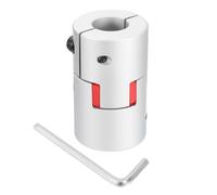QUARKZMAN D40 L66 18mm à 18mm Accouplement d'Arbre Flexible en Aluminium Connecteur de Moteur Araignée pour Imprimante 3D Machine Cnc et Moteur Pas à Pas de Servo (Tons Argent/Rouge)
