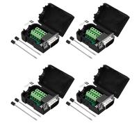 QUARKZMAN DB9 Connecteur De Répartition, Adaptateur Série RS232 Module De Carte Sans Soudure Avec Boîtier Port Mâle 9 Broches 2 Rangées Bloc De Borne Sans Soudure Adaptateur Pack De 4