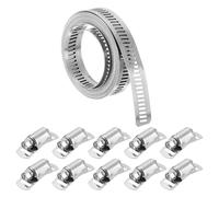 QUARKZMAN De Serrage En Acier Inoxydable 304, Bande Métallique Ajustable 6.5 Pieds + Kit De 10 Fixations Plus Solides, De Serrage À Crémaillère Réglables Pour DIY Pipe Plumbing Fuel Line