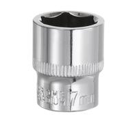 QUARKZMAN Douille 6 Points 3/8" Drive 17mm Profondeur 1.22" Longueur 45# Acier Métrique Douille Carrée Polie Chromée Pour Car Repair Mechanical Maintenance Home Use