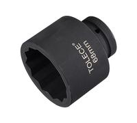 QUARKZMAN Douille à choc 1 pouce 68mm 12 pans, Acier CR-MO Longueur 95mm, Tailles métriques standard