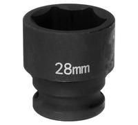 QUARKZMAN Douille à Choc 6 Points 28mm Douille Métrique 1/2" Entraînement Carré 1.65" (42mm) Long Douilles Hexagonales pour Écrous d'Axe de Broche en Acier Cr-Mo Phosphaté, Noir