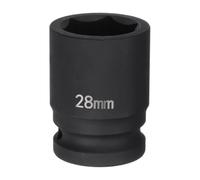 QUARKZMAN Douille à Choc à 6 Points Profonds 3/4" Drive 28mm Métrique en Acier Allié 40Cr pour Écrou d'Essieu