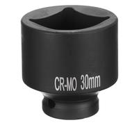 QUARKZMAN Douille à Choc Carrée 4 Pointe 1/2" Drive 30mm Métrique CR-MO Standard Noircissante pour Outil Pneumatique de Réparation Automobile