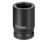 QUARKZMAN Douille A Chocs 6 Points 1" Entraînement 34mm Douille Métrique CR-V Acier Axe Douille Hexagonale Pour Écrous De Boulons D'Arbre De Machine Réparation, Noir