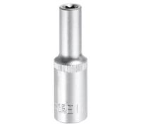 QUARKZMAN Douille E-Torx 1/2" Entraînement E11 Cr-V Acier 6 Points | Douille Profonde Torx Externe, Douille Fendue Torque Étoile Femelle pour Réparations Auto Entretien Maison Bricolage