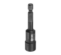 QUARKZMAN Douille E-Torx E12 1/4" Hex Spline 2.56" CR-V 6 Points | Non magnétique, longueur 65mm, pour perceuse à impact, embout cannelé