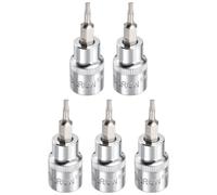 QUARKZMAN Douille Torx T10 5pièces 3/8" 2" Acier CR-V Argenté