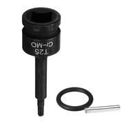 QUARKZMAN Douille Torx T25 À Embase 1/2" Pour Chocs 6 Points Acier CR-MO Avec Goupille Joint Torique Pour Perceuses Ateliers Garages Adaptateur