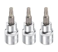 QUARKZMAN Douille Torx T25 Carré 3/8" 2" Acier CR-V Argenté 3pièces