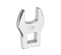 QUARKZMAN Drive Crowfoot Wrench 3/8 Inch 13mm Metric Flare Nut Wrench CR-V Steel Electroplating Open End Crowfoot Pour Automotive Repair Mechanics, Bright Silver