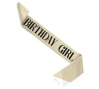 QUARKZMAN Écharpe d'Anniversaire, 1 Pièce Écharpe Personnalisée Élégante Écharpe d'Anniversaire Accessoires d'Écharpe pour la Décoration de Fête d'Anniversaire, Or, Noir