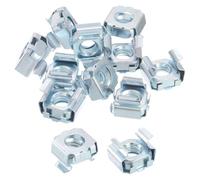 QUARKZMAN Écrou à Cage 5/16-18, 25Pcs Écrous à Cage Encliquetables, Écrou Métrique en Acier au Carbone Plaqué Zinc pour Armoire de Serveur, Argent