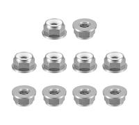 QUARKZMAN Écrou De Blocage en Nylon, 10 Pièces Écrou Nylstop M5 x 0.8mm Alliage D'Aluminium Écrou Autobloquant, Écrou À Collerette Anodisé Pour Fixations (Gris Titane)