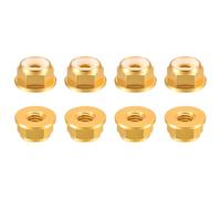 QUARKZMAN Écrou De Blocage en Nylon, 8 Pièces Écrou Nylstop M4 x 0.7mm Autobloquants En Alliage D'Aluminium, Écrous À Collerette Anodisés Pour Fixations (Or)