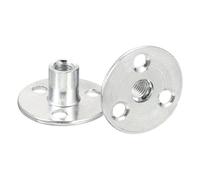 QUARKZMAN Écrou en T pour Trou de Brad M8, 5 Pièces en Acier au Carbone à Base Ronde à Visser Écrous en T Quincaillerie de Meubles Écrous d'Insertion de Filetage Femelle à Bride,