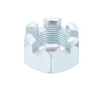 QUARKZMAN Écrou Fendu Hexagonal 1 1/8-12Unf, Grade 6,8 en Acier au Carbone Zingué, Convient pour la Réparation de Machines, Couleur Argent, 1 Pièce