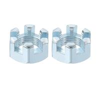 QUARKZMAN Écrou Fendu Hexagonal 5/8-18 Unf, Grade 6,8 en Acier au Carbone Zingué, Convient pour la Réparation de Machines, Couleur Argent, 2 Pièces