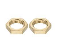 QUARKZMAN Écrou Hexagonal de Raccord de Tuyau G1/8, Écrou de Blocage Fileté Femelle Mince en Laiton pour la Fixation de Plomberie, Laiton 2 Pièces